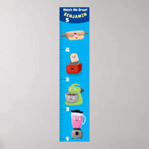 Cute electronics cartoon growth chart