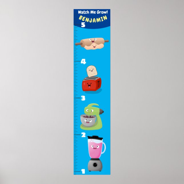 Cute electronics cartoon growth chart (Front)