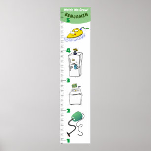 Cute electronics cartoon growth chart