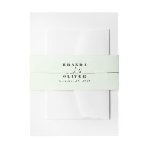 Cute Elegant and Simple Wedding Invitation Belly Band