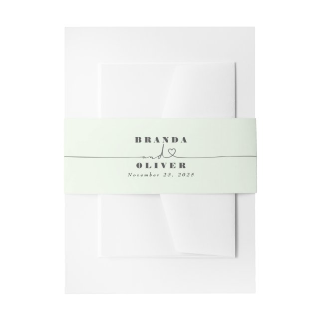 Cute Elegant and Simple Wedding Invitation Belly Band (Front Example)
