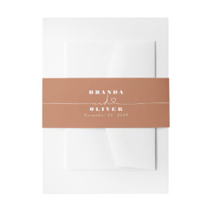 Cute Elegant and Simple Wedding Invitation Belly Band