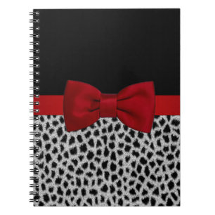 Cute elegant black and white leopard skin notebook