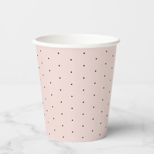 Cute elegant black blush pink tiny polka dots paper cups