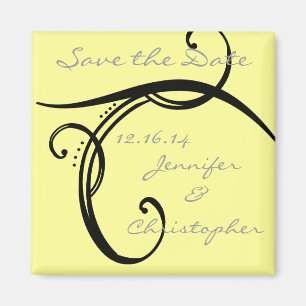 CUTE Elegant Classic Save The Date Magnet
