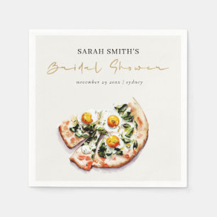 Cute Elegant Egg Basil Pizza Bridal Shower Party Napkin