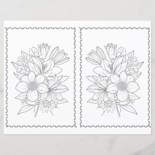 Cute Elegant Floral Easy Coloring Page