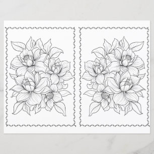 Cute Elegant Floral Easy Coloring Page