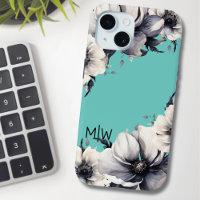 Cute Elegant Floral Monogram Initial