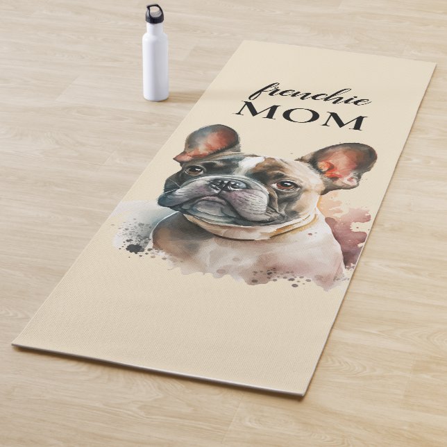 Cute Elegant Frenchie Mum Fitness Yoga Mat (In Situ)