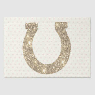 Cute Elegant Glam Gold Glitter Horseshoe  Tissue Paper