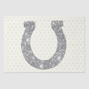 Cute Elegant Glam Silver Glitter Horseshoe  Tissue Paper