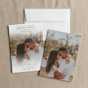 Cute Elegant gradient Photo Overlay Wedding Invitation