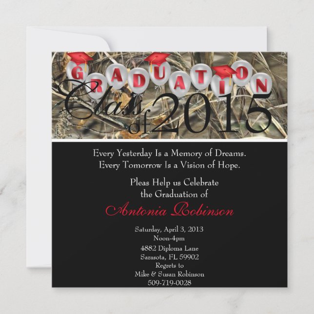 Cute Elegant Graduation Announcement/Invitation Invitation (Front)
