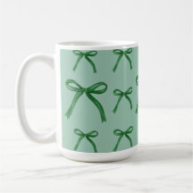 Cute elegant green bow pattern Mug