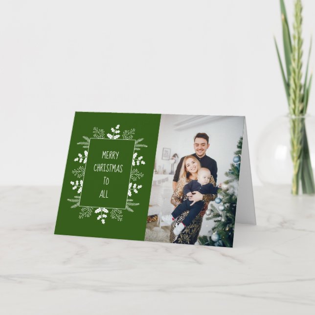 Cute Elegant Holiday Photo Card (Front)