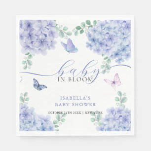 Cute Elegant Hydrangea Floral Garden Baby Shower Napkin