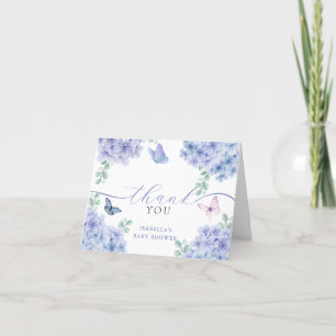 Cute Elegant Hydrangea Floral Garden Baby Shower  Thank You Card