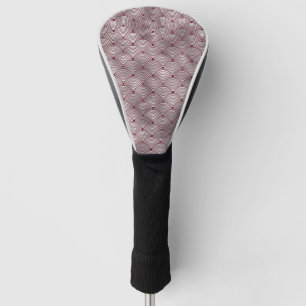 Cute Elegant Maroon Grey Art Deco Pattern Golf Head Cover