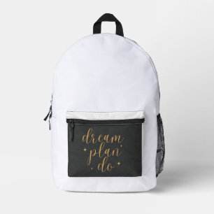 Cute Elegant Minimalistic Dream Plan Do Organiser Printed Backpack