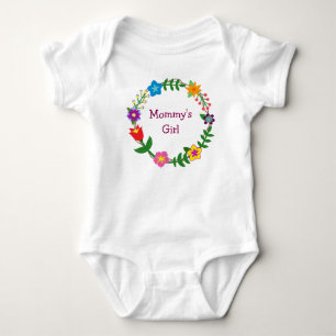 Cute Elegant Mummy's Girl Love Floral Flowers Baby Bodysuit