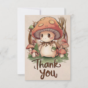 Cute Elegant Mushroom Thank You Card