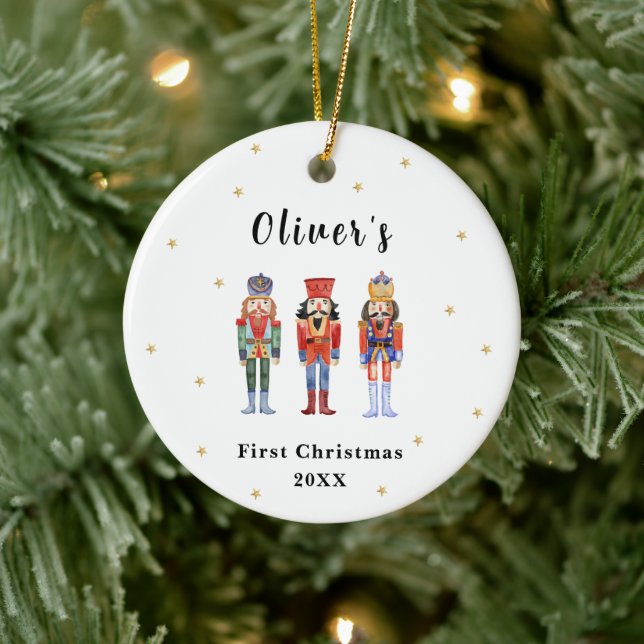 Cute Elegant Nutcracker Baby's Frist Christmas  Ceramic Tree Decoration (Tree)