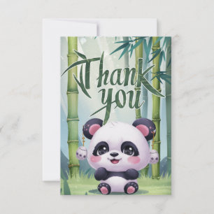 Cute Elegant Panda Thank You Card