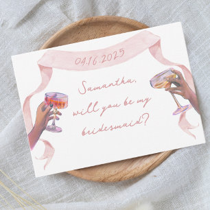 Cute Elegant Personalised Bridesmaid Proposal Card