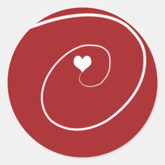 Cute Elegant Red Heart Valentine Love Classic Round Sticker (Front)