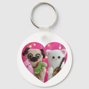 Cute Elegant Simple Minimalist Heart Photo Key Ring