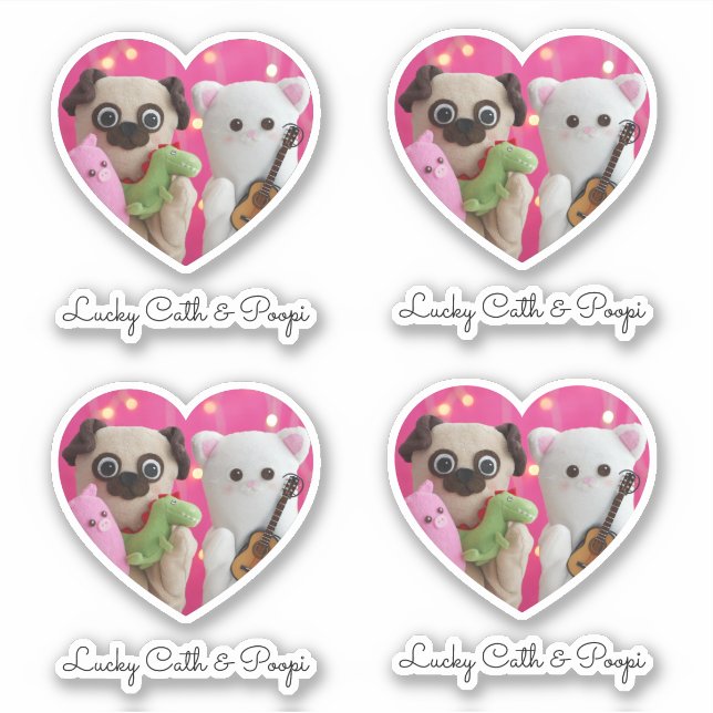 Cute Elegant Simple Minimalist Heart Photo Sticker (Front)