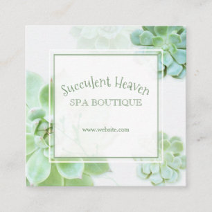 Cute Elegant Succulent Square Business Card