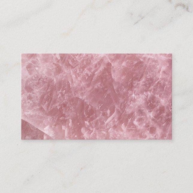 Cute Elegant Trendy Baby Pink Rose Quartz Crystal Business Card (Front)