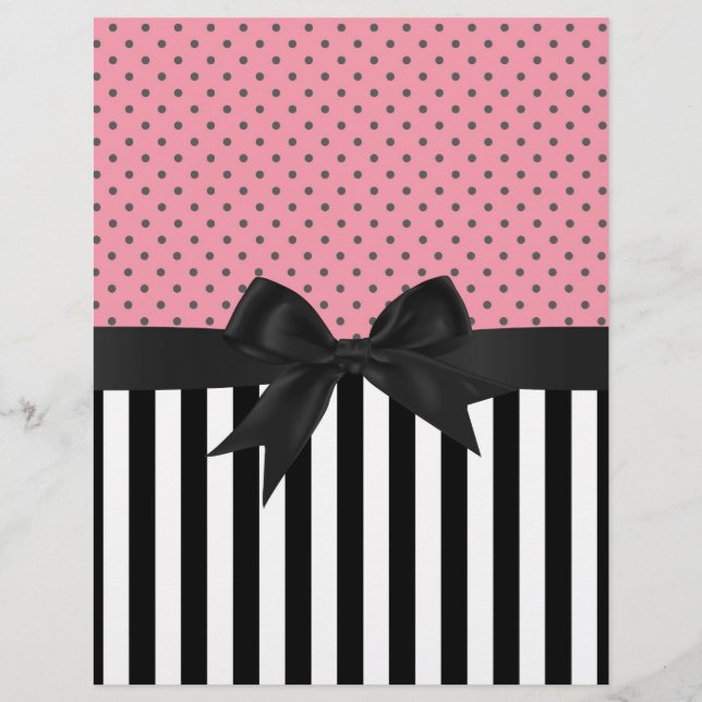 Cute elegant trendy stripes polka dots pattern flyer (Front)