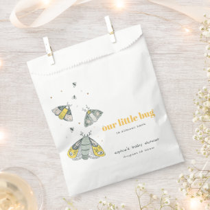 Cute Elegant Yellow Grey Little Bug Baby Shower Favour Bags