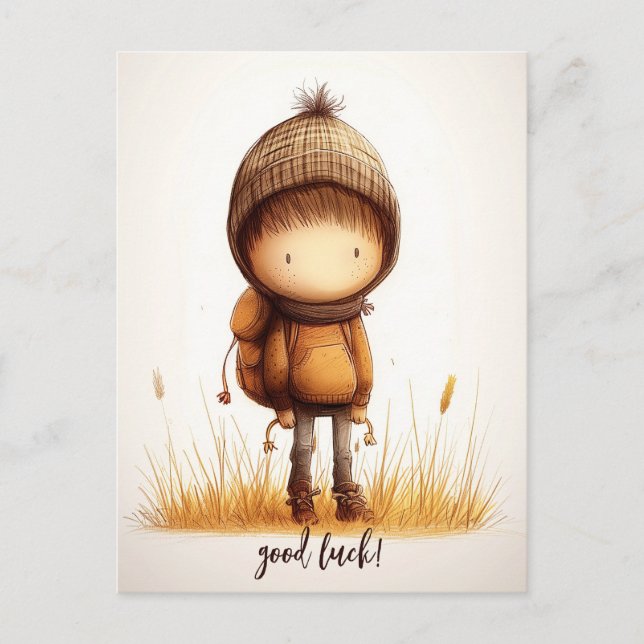 Cute Elementary School Kid Postcard (Front)