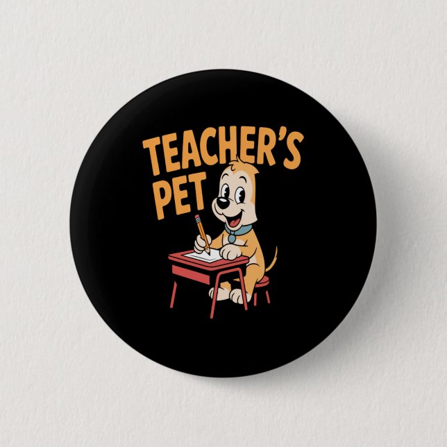 Cute Elementary School Student Dog Funny Teachers 6 Cm Round Badge (Front)