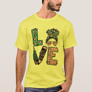 Cute Elementary Teacher Love Teaching With Messy B T-Shirt