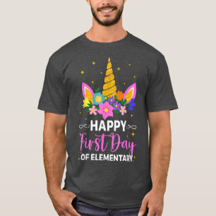 Cute Elementary Unicorn First Day of School Boy Gi T-Shirt