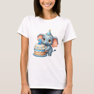 Cute Elephant 2nd Birthday T-Shirt