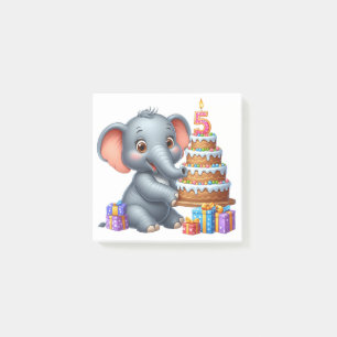 Cute Elephant 5th Birthday Post-it Notes