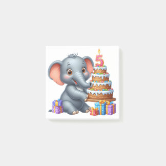 Cute Elephant 5th Birthday Post-it Notes