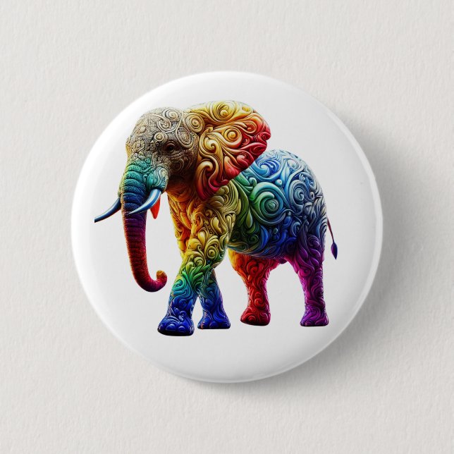 Cute Elephant 6 Cm Round Badge (Front)
