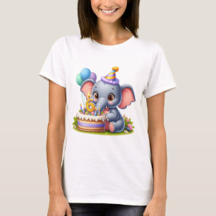 Cute Elephant 6th Birthday T-Shirt
