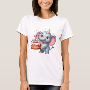 Cute Elephant 7th Birthday T-Shirt