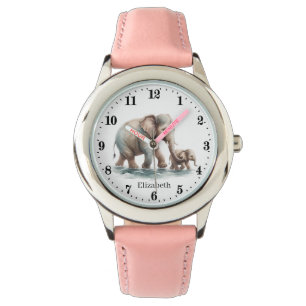 Cute elephant add name girls  watch