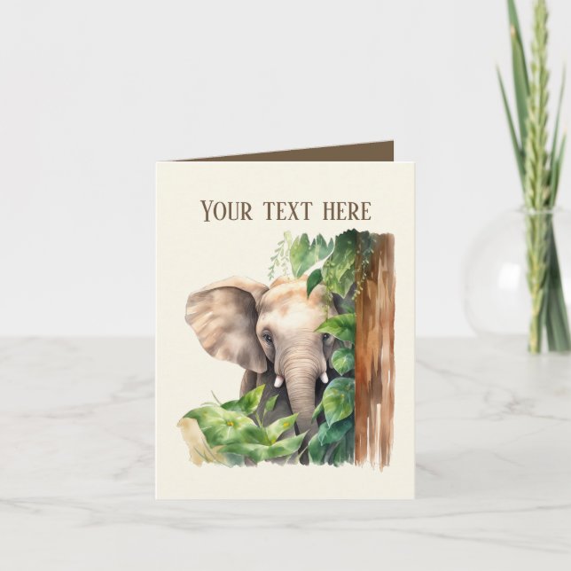 Cute elephant add text any purpose card (Front)