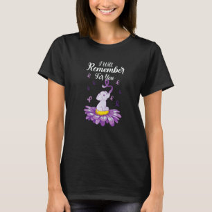 Cute Elephant Alzheimer's Awareness  T-Shirt
