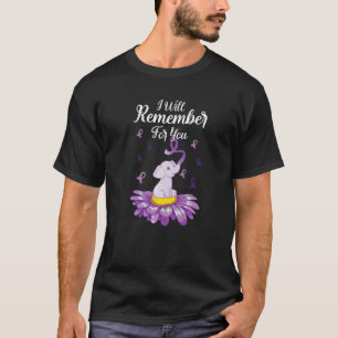 Cute Elephant Alzheimer's Awareness  T-Shirt